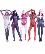 Spider Gwen Stacy Costume Venom Cosplay Girl Women Spiderman Jumpsuit Ha... - £27.72 GBP