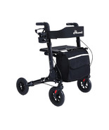 Henmnii Rollator Walker w/Wide Seat  Backrest All-Terrain Non-Slip Wheels 300lbs - $89.09