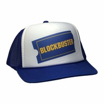 Vintage Blockbuster Video Hat Trucker Cap 80s Mesh Hat Snap Back Hat Royal Blue - £19.75 GBP