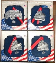 Patriotic Military Pewter Christmas Ornament Lot of 4, Gloria Duchin  - $24.95