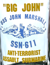USS John Marshall Submarine SSN 611 US Navy Ship Glass Mug - $19.35