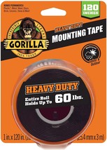 Gorilla Heavy Duty Double Sided Mounting Tape XL, 1&quot; x 120&quot;, Black (Pack of 1) - £26.77 GBP