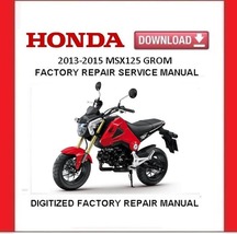 HONDA MSX125 GROM 2013-2015 Factory Service Repair Manual  - $20.00