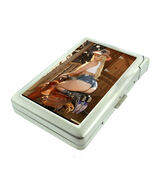 Pin Up Cowgirls D19 Cigarette Case with Built in Lighter Metal Wallet - $382.68 MXN