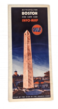 1951 Boston metropolitan road map Gulf gas oil & Cape Cod downtown streets - $12.86