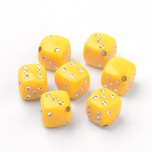 50 Dice Beads Acrylic Cube Wholesale BULK Yellow Gambling Jewelry 10mm - $5.93