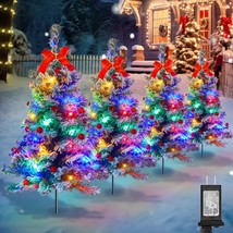 Pathway Christmas Tree 4 Packs Each 2.5 Ft Snow Flocked Outdoor Xmas Tre... - $116.08