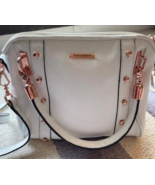 BRAND NEW WHITE RBBECA MINKOFF CUPID CROSS ROSE GOLD HARDWARE - $214.12