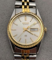 Vtg Seiko SQ 3Y03-0169 Presidential Fluted Day/Date Watch  - $59.99