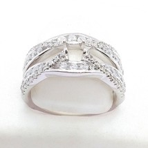 0.67 CT Imitation Diamant Rehausseur Drapé Anneau de Mariage 14K Plaqué or Blanc - £150.46 GBP