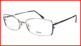 FENDI Eyeglasses Frame F960 (030) Metal Silver Dark Blue Italy Made 52-16-135 30 - $177.57