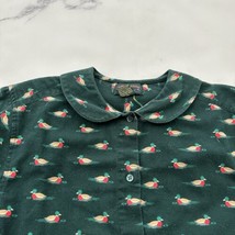 Charter Club Womens Vintage Flannel Shirt Size 10 P Green Ducks Peter Pa... - $28.70