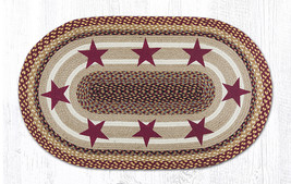 Earth Rugs OP-357 Burgundy Stars Oval Patch 27 Inch X 45 Inch - £50.26 GBP