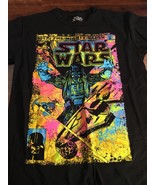 Star Wars Fluorescent Neon Paint Splat Black Graphic T-Shirt Size Mens S... - $27.35 CAD