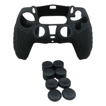 Silicone Grip Black + (8) Multi Thumb Analog Caps For PS5 Controller Acc... - $174.00 MXN
