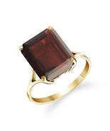 Galaxy Gold GG 14K Solid Yellow Gold Natural Garnet Octagon Solitaire Ri... - $702.54