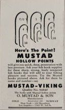 1955 Print Ad Mustad Hollow Point Fishing Hooks Oslo,Norway - £6.26 GBP