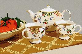 Pepita Needlepoint Canvas: Elegant Teaset, 15&quot; x 10&quot; - £76.65 GBP+