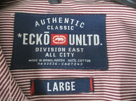 Marc Ecko Men’s Shirt Large Button Long Sleeve Striped - £10.28 GBP