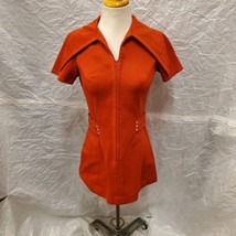 Girl&#39;s Short Sleeve 3/4 zip Orange Dress - £19.70 GBP