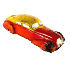 Vintage 1936 Sun Rubber Teardrop Sedan 5 &quot; Long - Yellow and Red  - £18.10 GBP