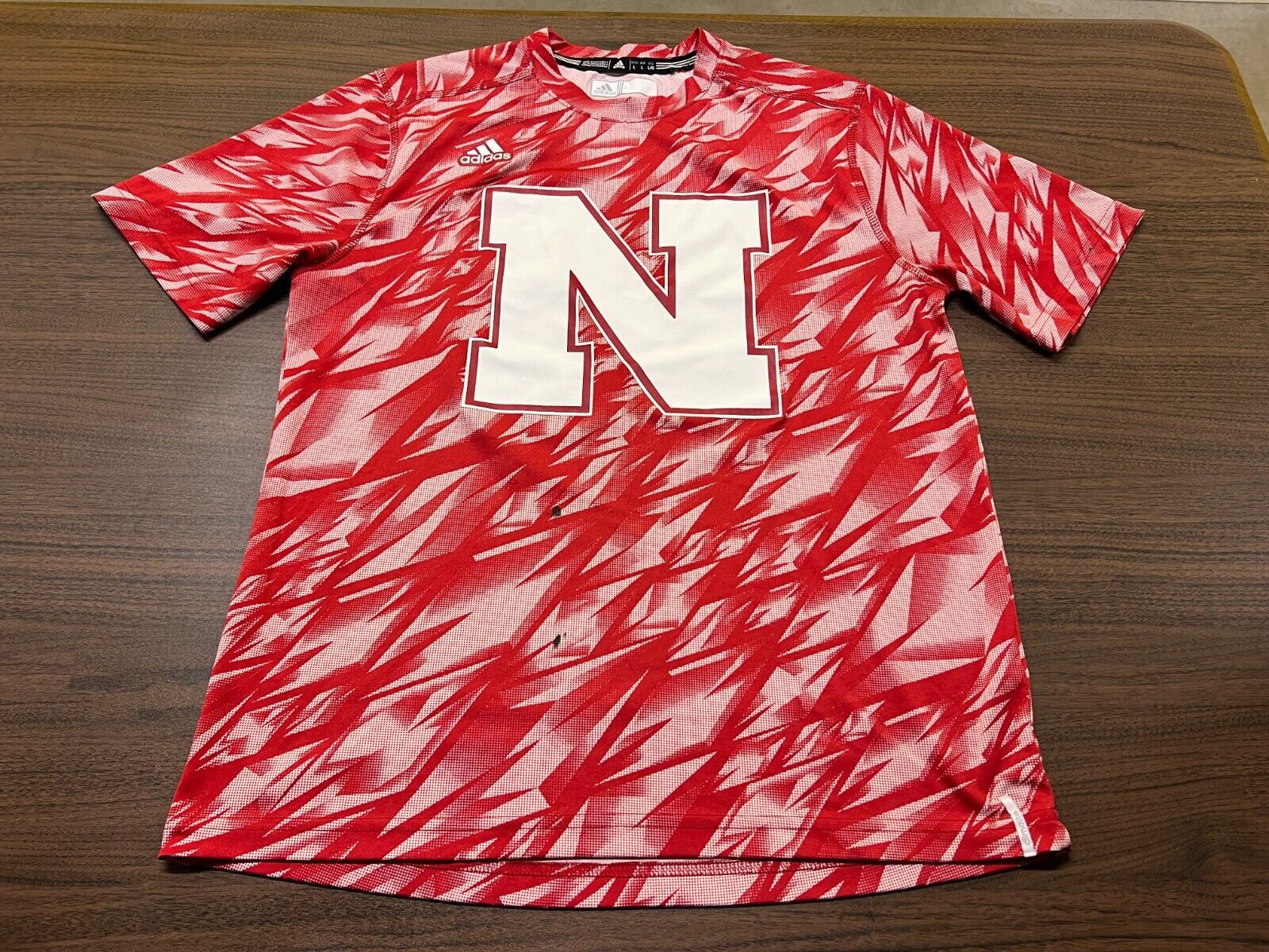 Nebraska Cornhuskers Men’s Red/White T-Shirt - Adidas - Large - $7.99