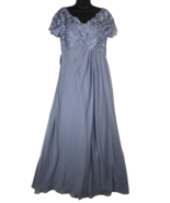 Azazie Angelou Dusty Blue A-Line V-Neck Lace Crochet Dress Women&#39;s Size 12 - $1,537.25 MXN