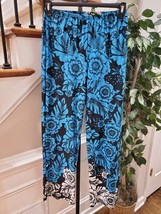 Sunny Leigh Palazzo Multicolor Polyester Mid Rise Stretch Comfort Waist Pant M - £19.52 GBP