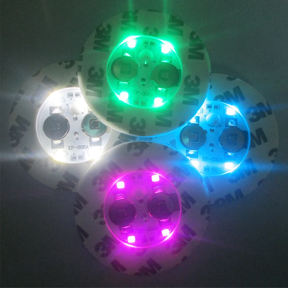 10pcs/Lot 4leds Mini LED Bottle Light Glow Coaster Stickers for KTV Bar - £22.93 GBP