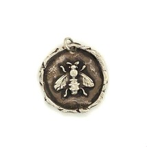 Vintage Sterling Signed 925 Handmade Carved Beetle Bug Insect Charm Pendant - £43.51 GBP