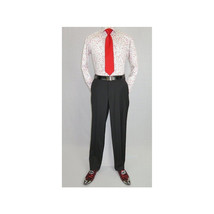 Men Shirt J.Valintin Turkey Usa All Egyptian Cotton Axxess Style 3325-01 Red image 9