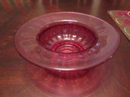 RED RUBY ROSSO ITALY GLASS VASE BOWL ROUND, MARKED &quot;R&quot; [GL12] - $29.69