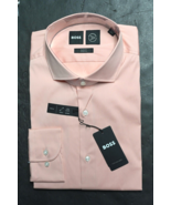 Hugo Boss Herren Hank Slim Fit Performance Stretch Baumwolle Rosa Hemd 4... - $88.97 CAD
