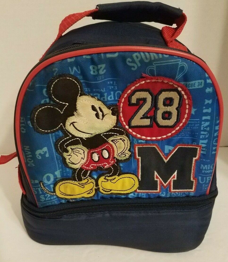 Primary image for Vintage Disney Mickey Mouse Lunch Bag Insulated Tote Cooler Embroidered Rare