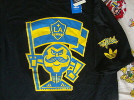 New NWT LA Galaxie Mr. Pitch Soccer Black T Shirt Men&#39;s size L - $26.67
