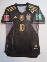 Lionel Messi Argentina World Cup Qualifiers Match Black Soccer Jersey 2021-2022 - £72.16 GBP