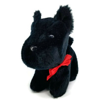 Scottie Dog Plush Stuffed Animal Vintage Russ KILTIE Toy black Puppy 6&quot; Black - £7.12 GBP