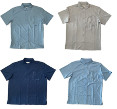 Gillz Men&#39;s UPF 30+ Short Sleeve Deep Sea Woven Button Up Shirt - £20.43 GBP