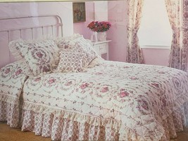NIP! Sears New Traditions Bedspread Maria’s Garden Full MADE IN USA Beig... - $30.26
