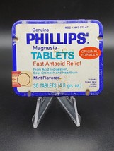 Vintage Medicine Tin: Phillips Milk Of Magnesia 30 Tablets, Mint Flavored, full1 - £11.67 GBP