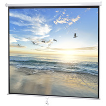 119&quot; Manual Pull Down Auto Lock Projector Projection Screen Party Movie ... - $100.99