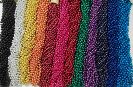 48 New Mardi Gras Beads 4 dozen Birthday Party Favors Huge Lot Color Choice - £14.86 GBP