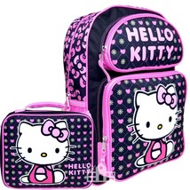 Hello Kitty Backpack and Lunch Bag Set - Black/Pink - £29.13 GBP