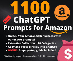 1100+ ChatGPT Prompts for Amazon | Amazon Success | Amazon Listing Optim... - £3.13 GBP