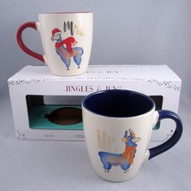 Mr Mrs Llama Alpaca 2 Oversized Coffee Hot Cocoa Latte Mugs Jingles &amp; Joy 22 oz - £12.31 GBP