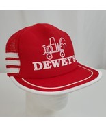 Vintage Dewey&#39;s Towing Three Stripe Trucker Hat Cap Snapback Red NOS Mad... - £32.82 GBP