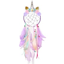 Dream Catchers For Kids Unicorn Wall Decor For Girls Bedroom Flower Feat... - £15.06 GBP