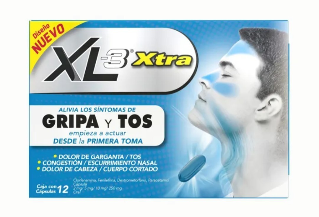 XL 3 XTRA GRIPA Y TOS - 2 CAJAS DE 12 c/u - ENVIO GRATIS  - $25.99