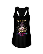 A Queen Are Born In August Tank Tops Happy Birthday To Me Gift For Her W... - $19.75