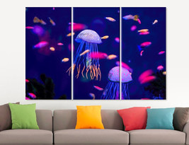 Exotic Jellyfish Photo Print on Canvas  Medusa Poster Underwater Ocean Wall Art  - £39.16 GBP